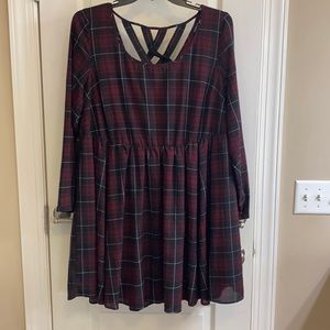 Torrid Plaid Crossback Skater Dress